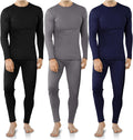 VZV 3 Set Thermal Underwear for Men - Fleece Lined Base Layer Men's
