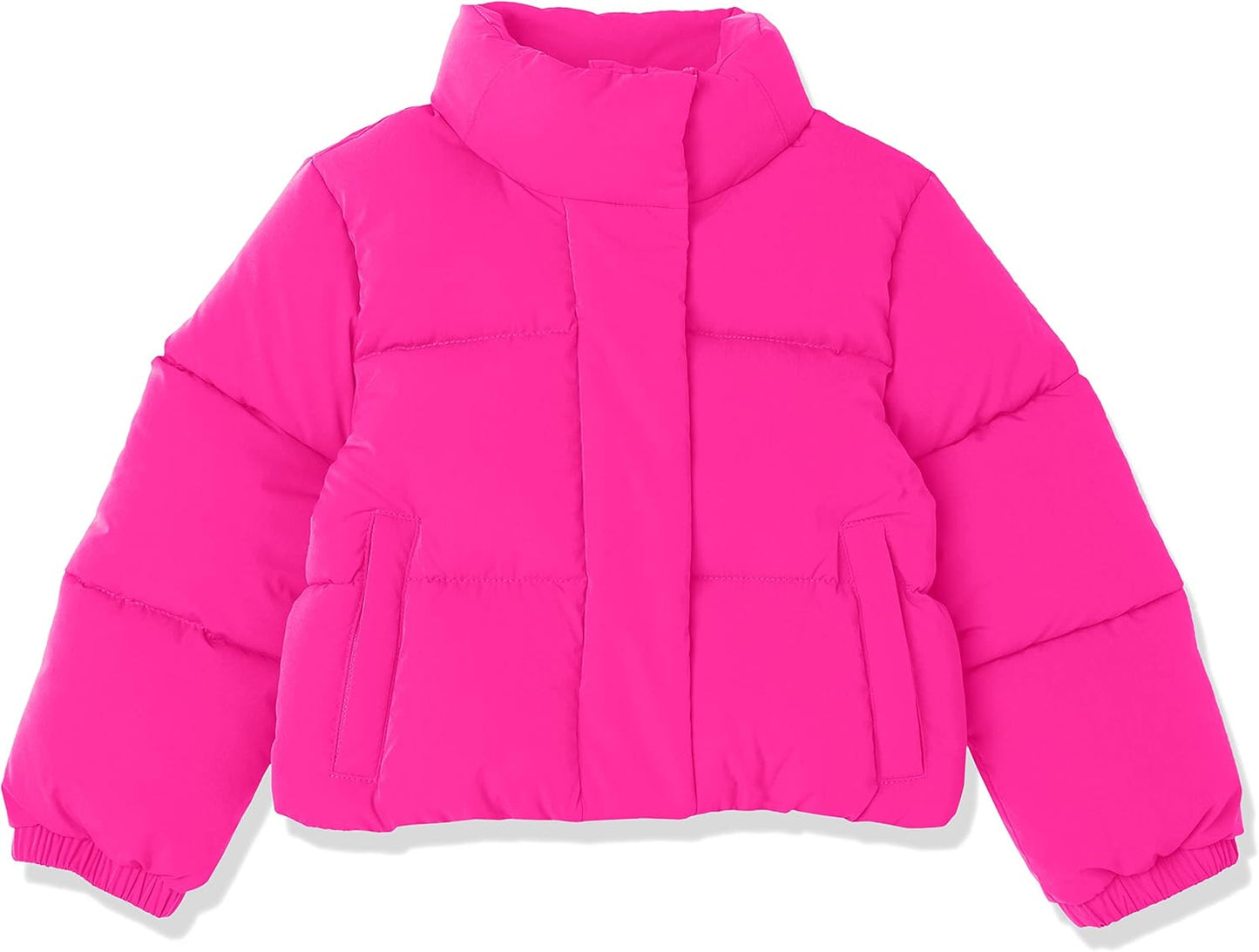 Cropped Full-Zip Puffer Jacket for Girls - Warm & Stylish