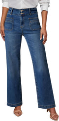 Wide Leg Jeans for Women High Waisted Tummy Control - Stretchy Pocket