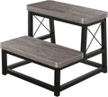 Wooden Step Stool for Adults 2 Tier - Heavy Duty Portable Step Stool
