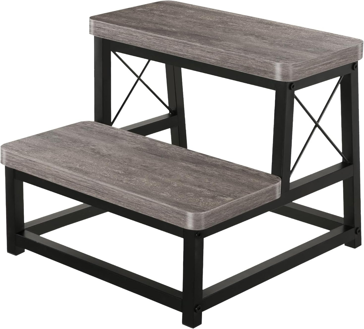 YINMIT Wooden Step Stool for Adults - Heavy Duty 2 Tier Design