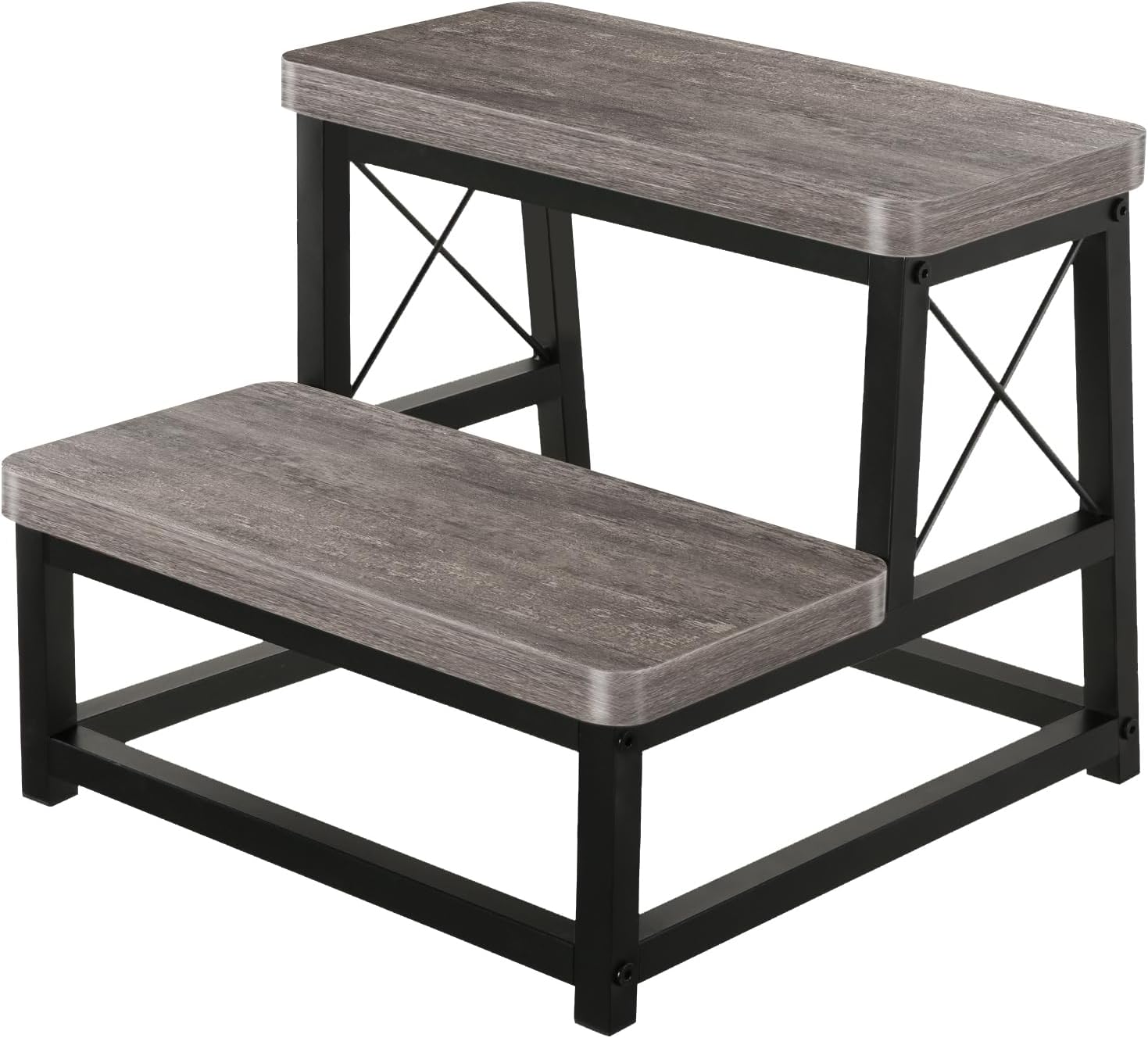YINMIT Wooden Step Stool for Adults - Heavy Duty 2 Tier Design