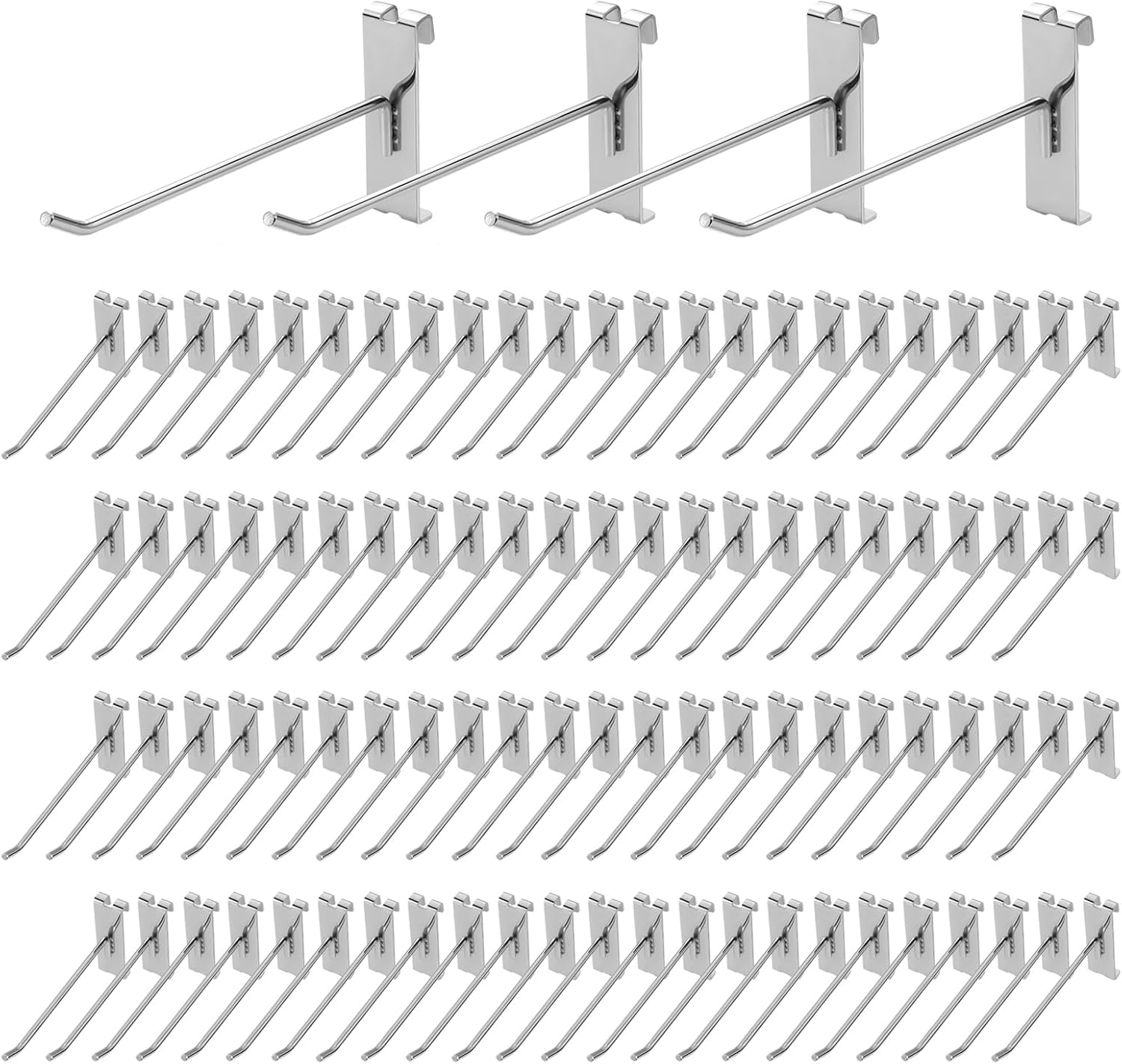 Polmart 8 Heavy Duty Silver Gridwall Panel Hooks for Retail Use