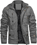Men's Thick Winter Jacket with Fleece Lining and Detachable Hood