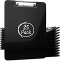 25 Pack Plastic Clipboards Black 9 x 12.5 in - Bulk Class Set