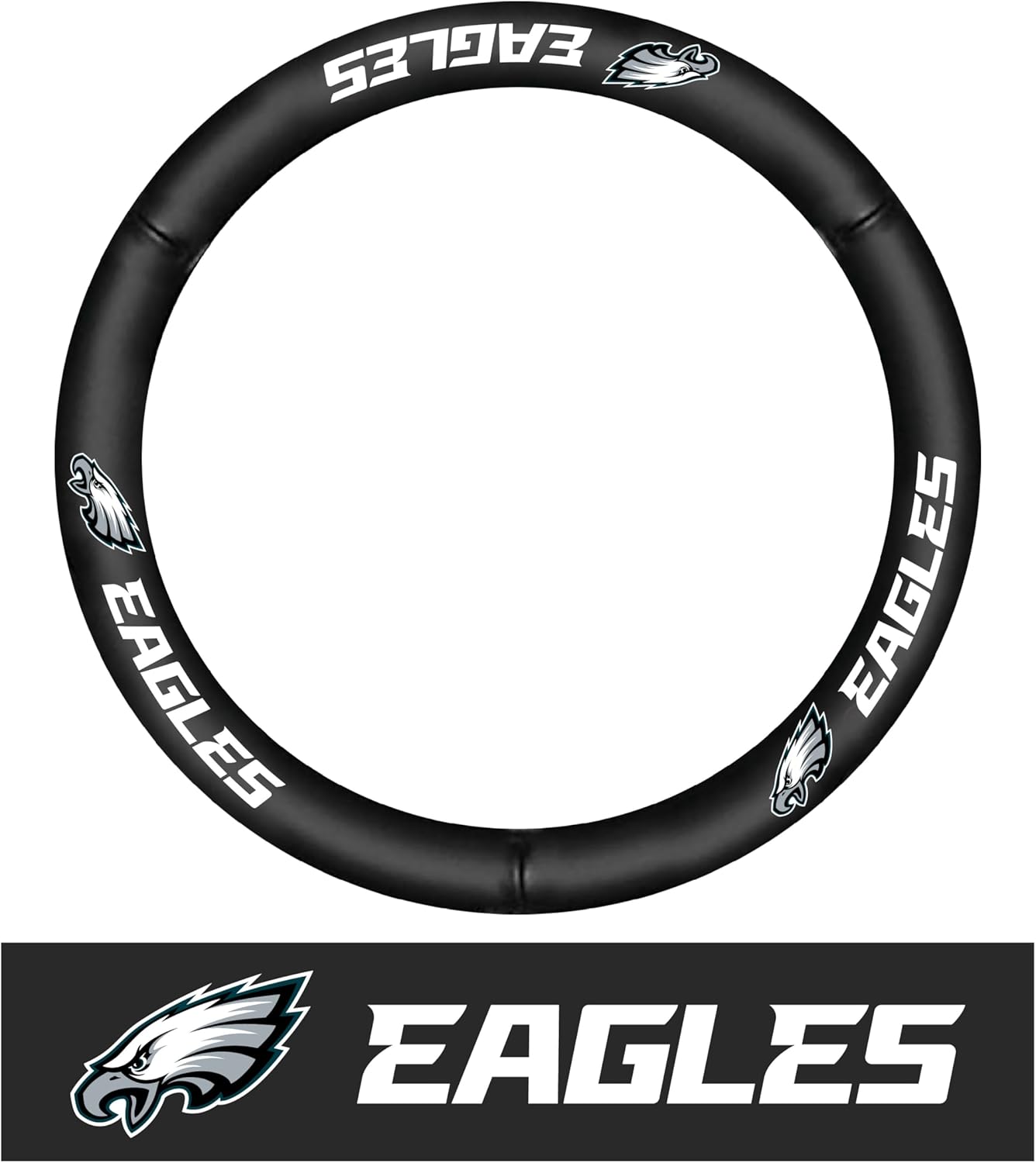 Genuine Leather Steering Wheel Cover for Philadelphia Eagles Fans