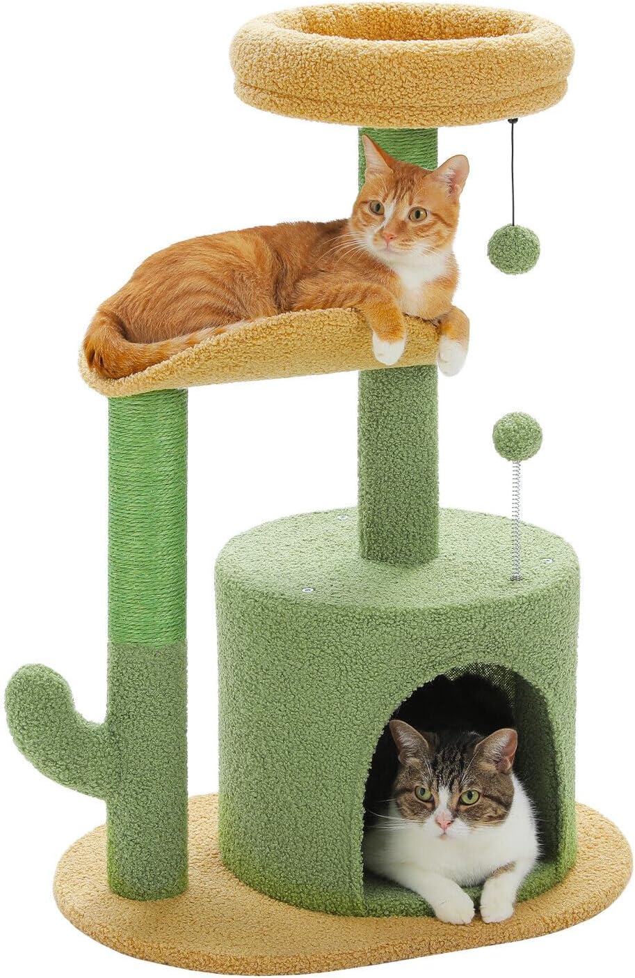 Cactus Cat Tree with Cozy Condo and Scratching Post for Kittens