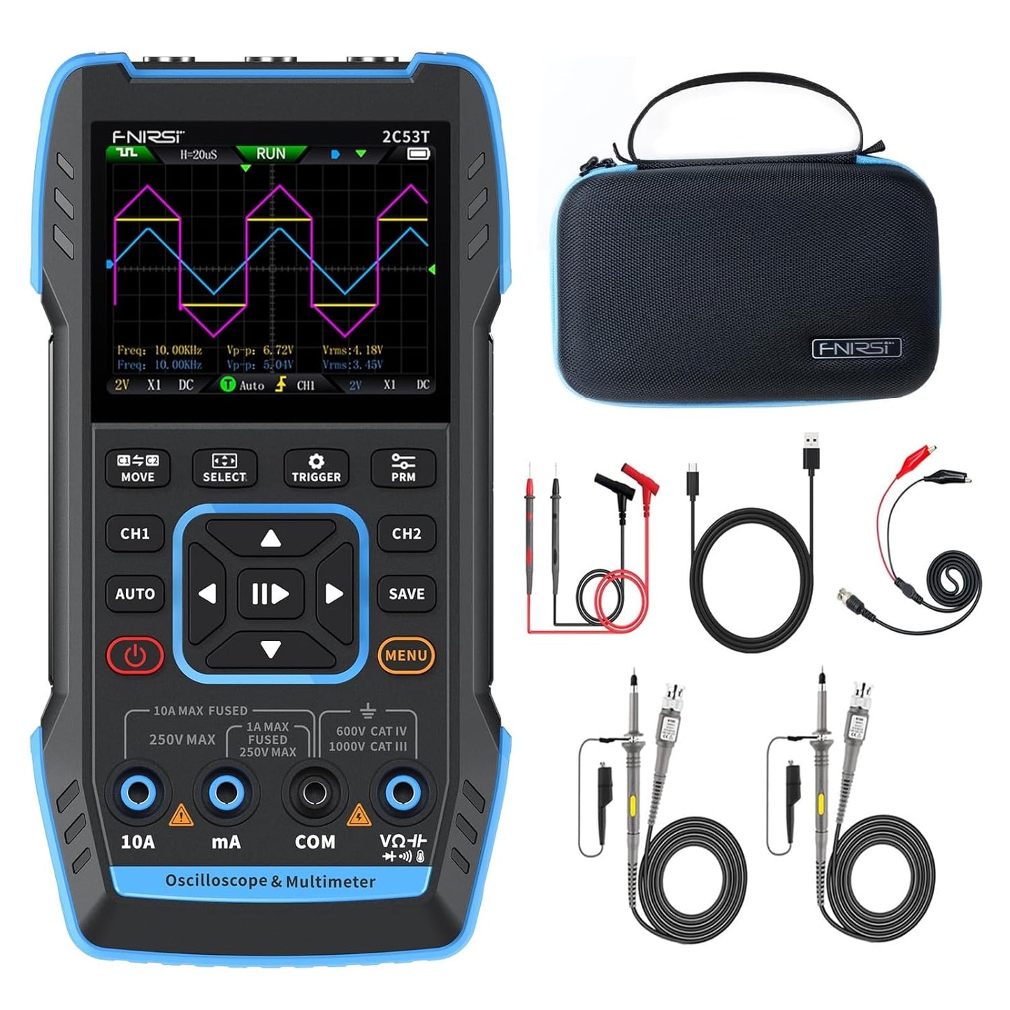 FNIRSI 2C53T 3in1 Oscilloscope Multimeter Signal Generator
