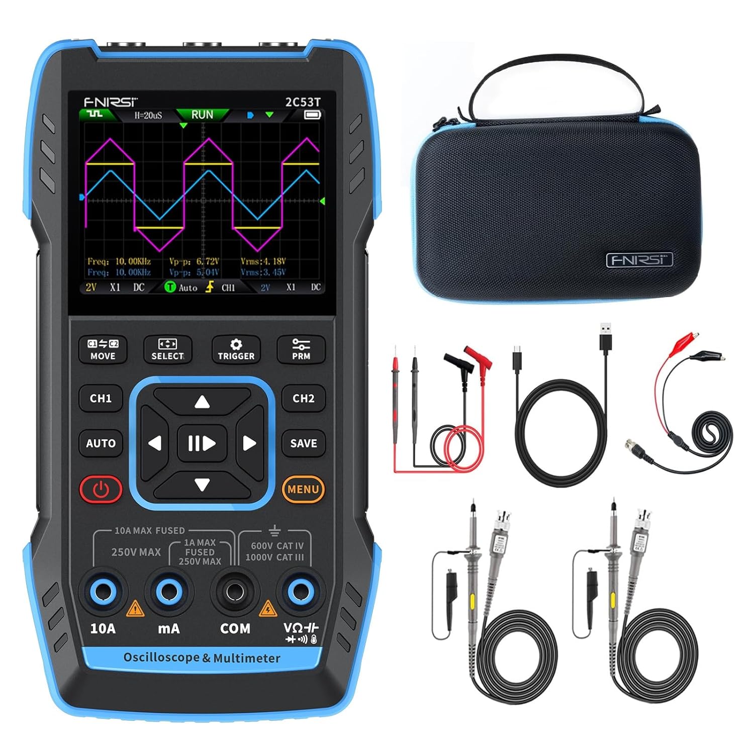 FNIRSI 2C53T 3in1 Oscilloscope Multimeter Signal Generator