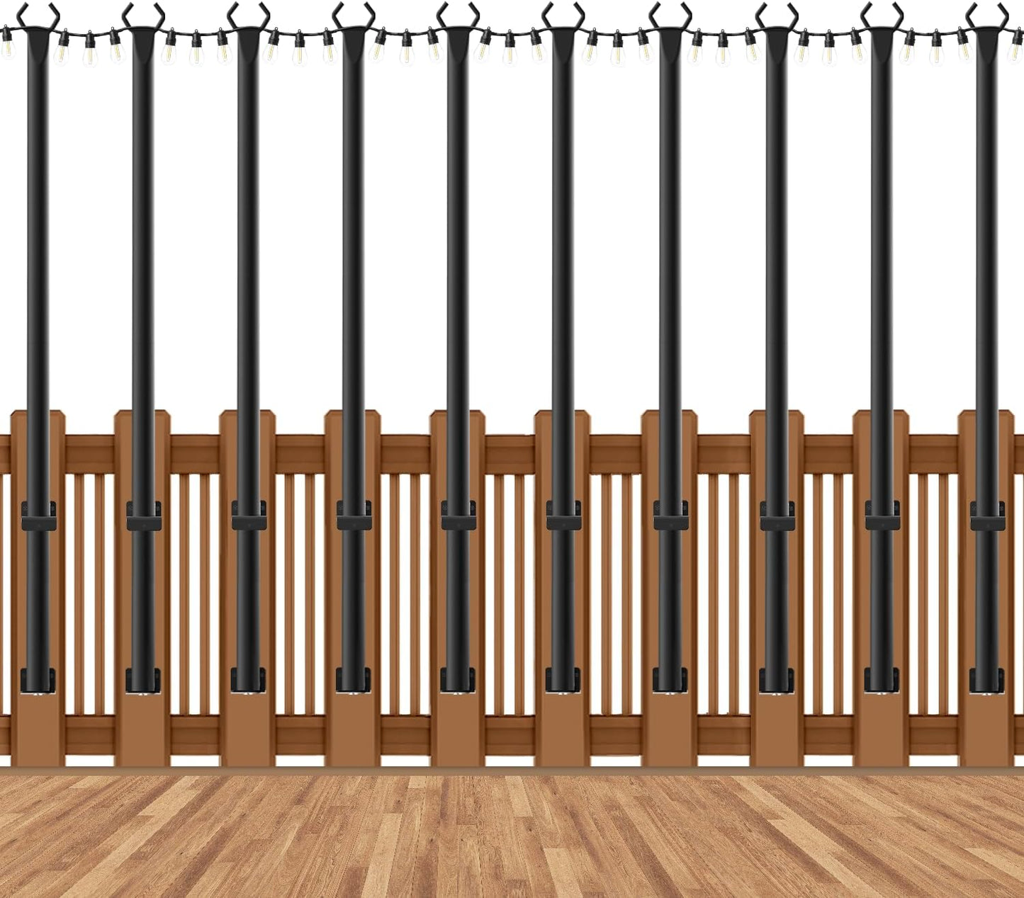 10 Pack 5Ft String Light Poles for Outdoor Decor and Events