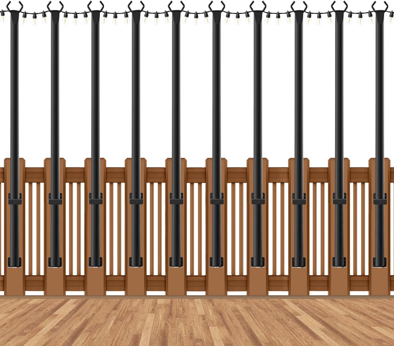 10 Pack 5Ft String Light Poles for Outdoor Decor and Events