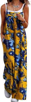 Women's Summer Boho Jumpsuit Wide Leg Overalls - Comfortable Cotton