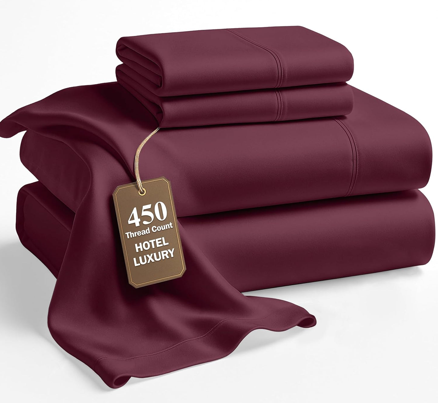 Queen Size Sheet Set by LANE LINEN - 450 Thread Count Comfort