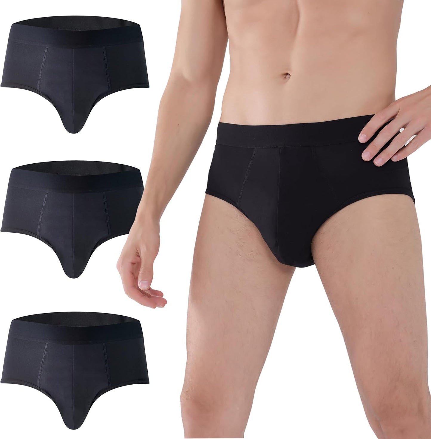 AIRCUTE Men's Super Absorbent Washable Briefs