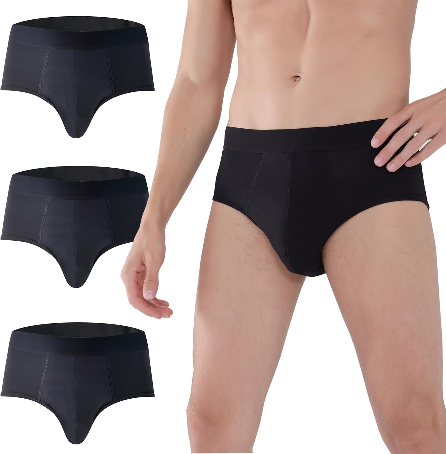 AIRCUTE Men's Super Absorbent Washable Briefs