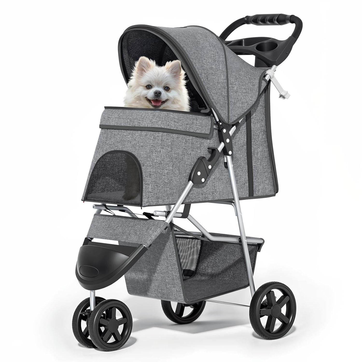MoNiBloom 3 Wheels Pet Dog Cat Stroller for Small Medium Pets