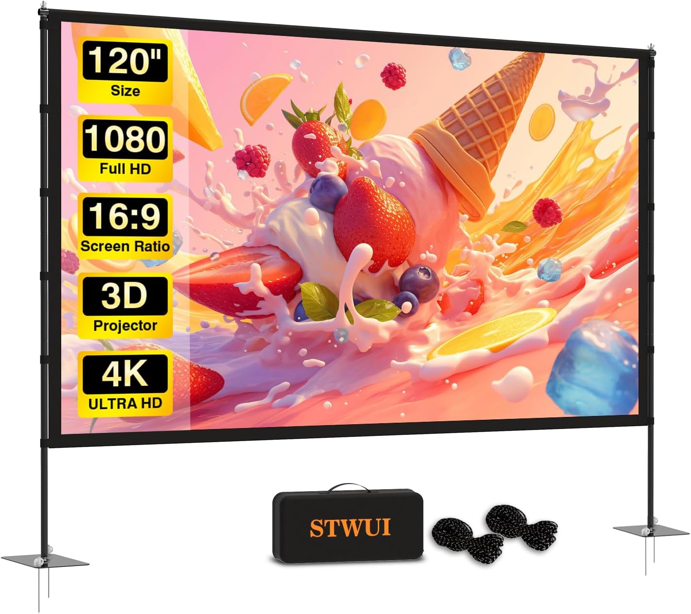 120 HD Portable Outdoor Projector Screen - Ultimate Movie Nights