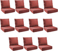 Outdoor Cushion Set for Patio Furniture - 11-Pack Red Cushions
