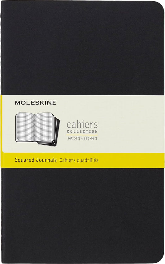 Moleskine Cahier Journal Set: Grid Pages, Large, Soft Cover