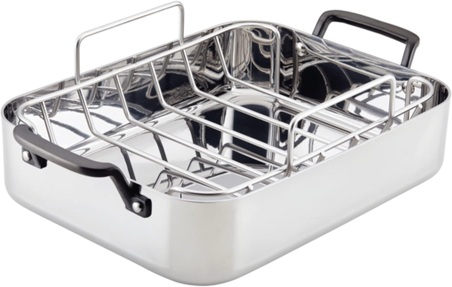 KitchenAid 5-Ply Clad Stainless Steel Roasting Pan for Perfect Meals