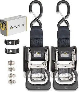Strapinno Stainless Steel Retractable Ratchet Straps for Trailers
