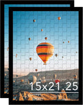 15x21.25 Puzzle Frame Set of 2 Black - Safe Plexiglass Wall Frames