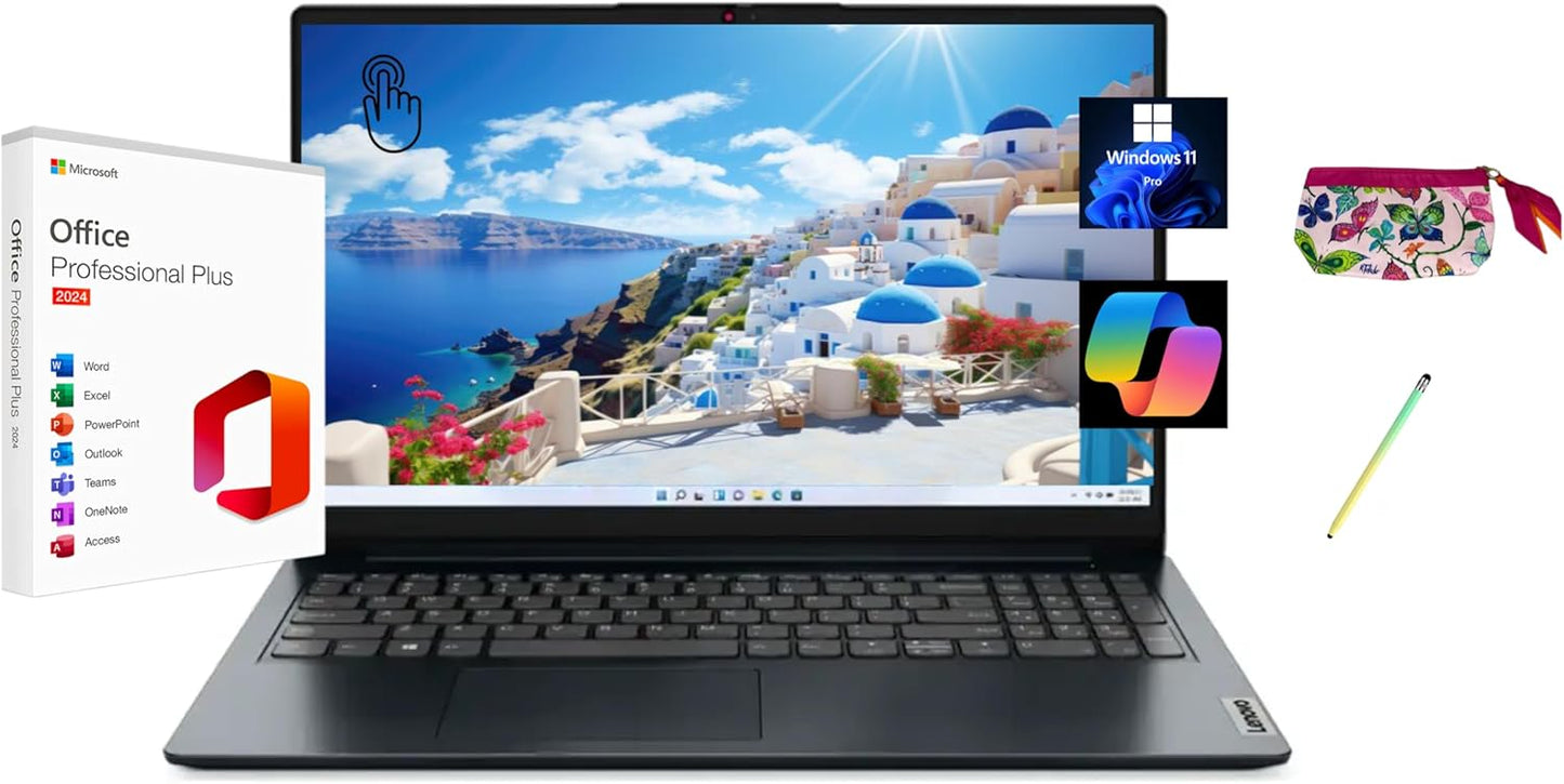Lenovo Ideapad 1 15.6 FHD Touchscreen Laptop with Office 2024