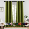 Light Olive Green Blackout Curtains 96 in 2 Panels - Thermal Insulated