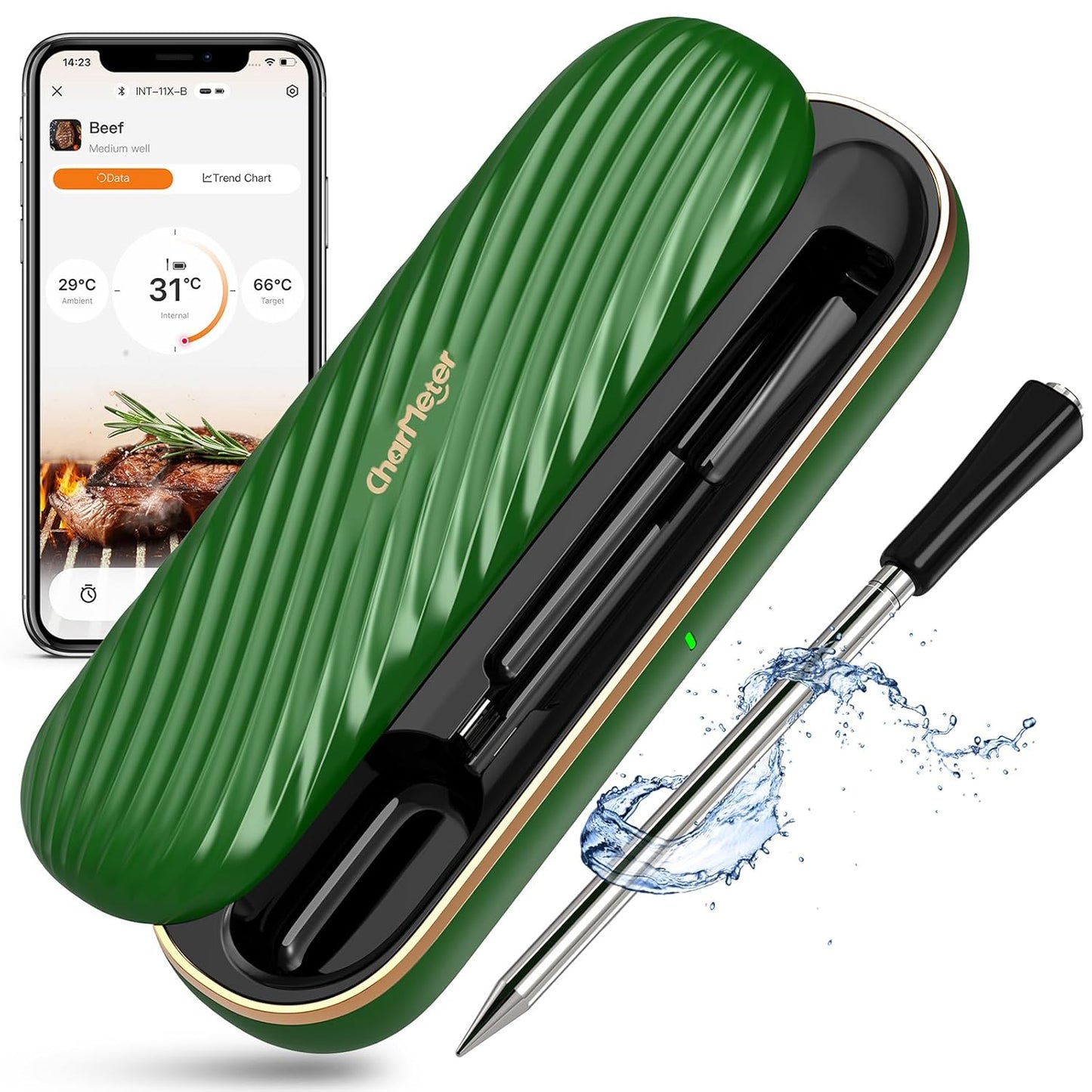 Wireless CharMeter: 500FT Remote Grill Thermometer