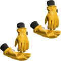 Leather Winter Work Gloves for Men - Warm Thinsulate Protection