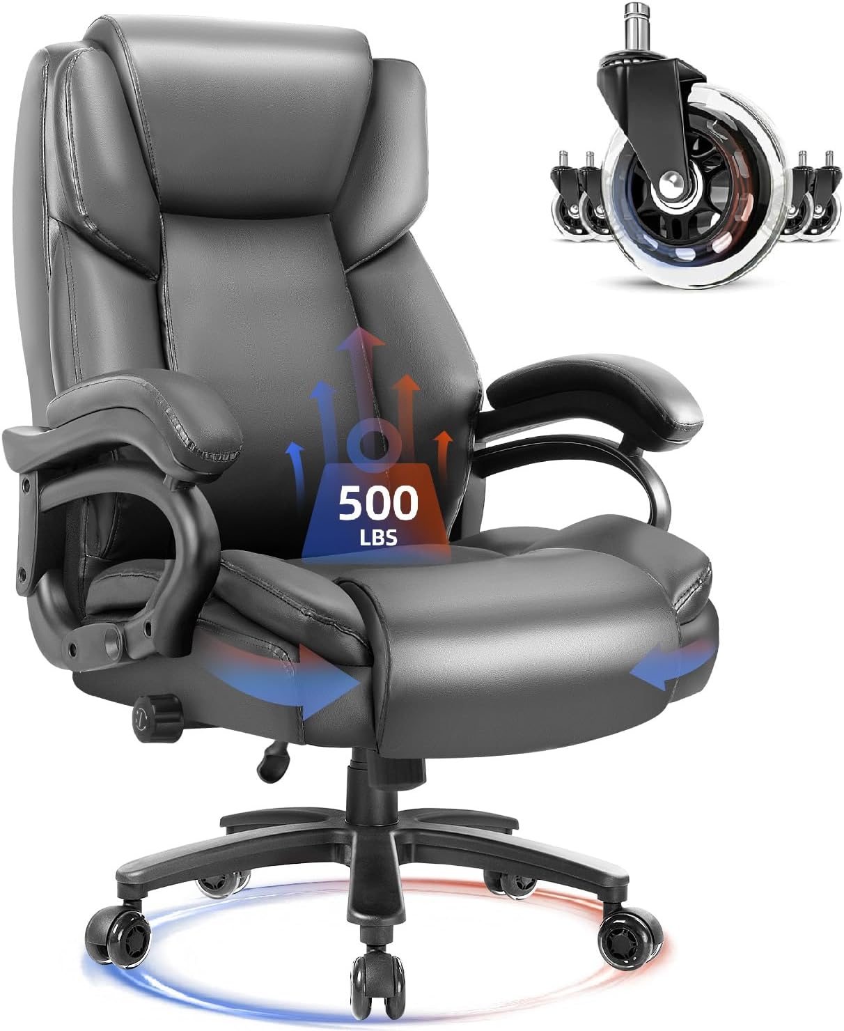 Waleaf Big & Tall Executive Office Chair - 500lbs Capacity