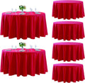 Fokitut 6 Pack Round Tablecloth 108 in - Stain Resistant, Wrinkle Free
