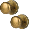Dummy Door Knobs Interior Antique Brass Bronze - 2 Pack