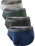 DAVID ARCHY Men's Bamboo Briefs - Soft Moisture-Wicking Comfort