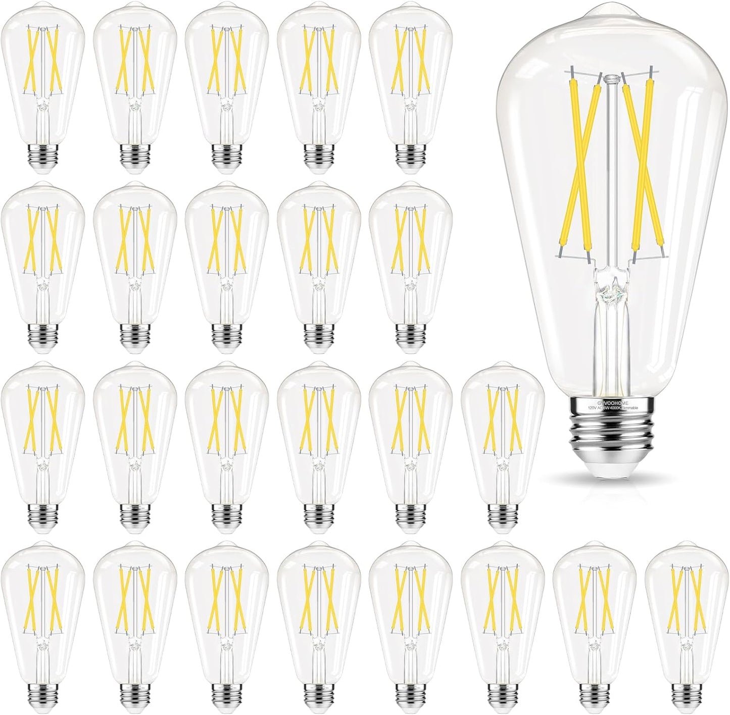 Edison Bulbs Dimmable E26 LED 60 Watt Equivalent Cool White