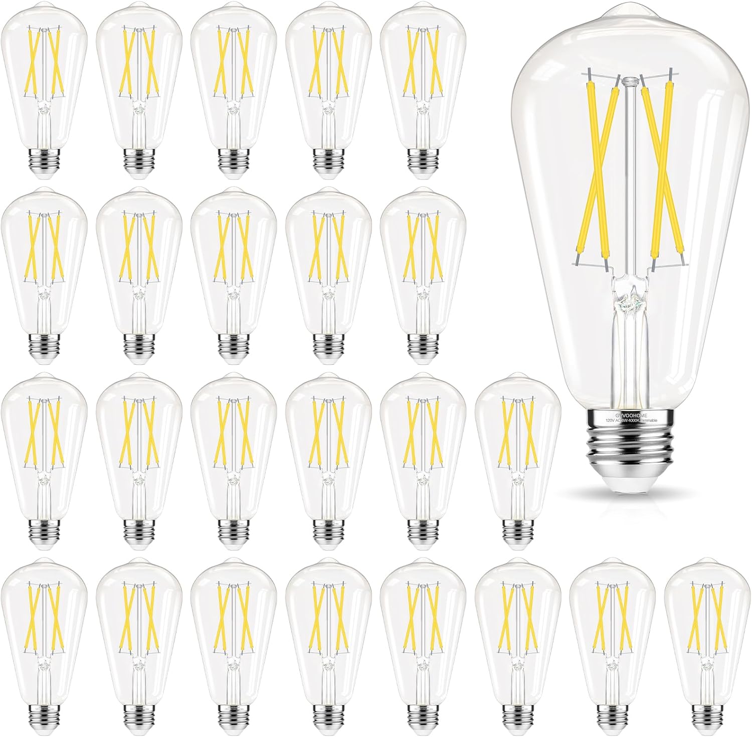 Edison Bulbs Dimmable E26 LED 60 Watt Equivalent Cool White