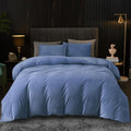 Ivellow Velvet Duvet Cover Queen Set Blue - Ultra Soft Comfort