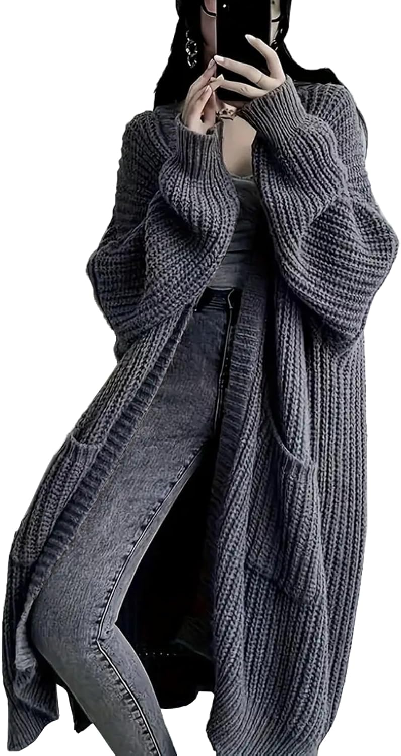 Womens Long Cardigan Sweaters Open Front Oversized Duster