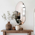 Delma Irregular Wall Mirror 32 in x 14 in - Modern Asymmetrical Design