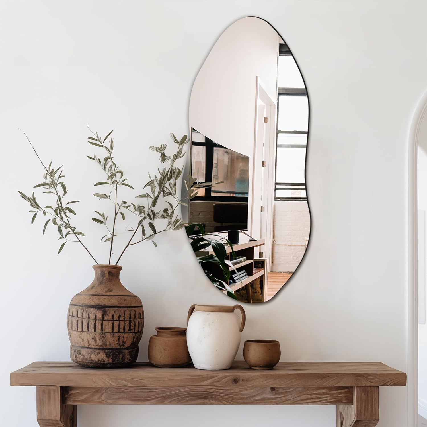 Delma Irregular Wall Mirror - Unique Asymmetrical Design for Home