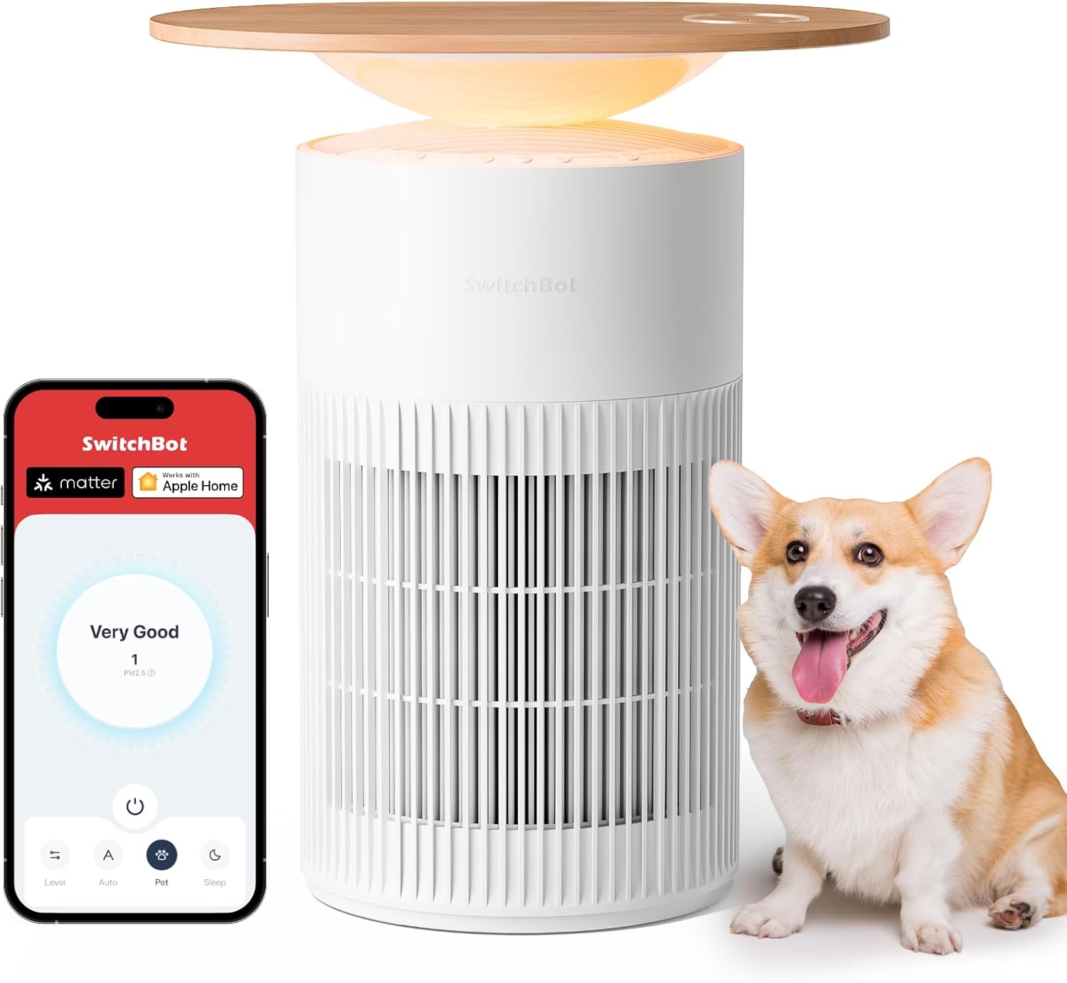 SwitchBot Air Purifier Table: Clean Air for Homes up to 3620 ft2