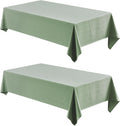 2 Pack Rectangle Tablecloth 60x104 in Sage Green - Water Resistant
