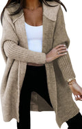 Astylish Open Front Color Block Hooded Knit Cardigan - Cozy Fall