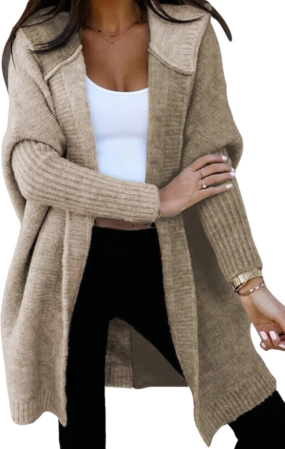 Astylish Women 2025 Fall Outfits Open Front Long Sleeve Cardigan