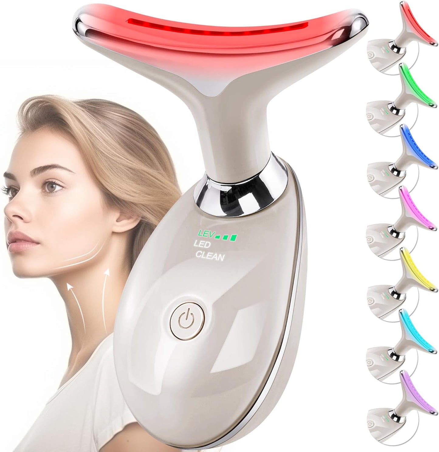 Facial Massager with Red-Light Therapy for Face and Neck
