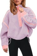 Panadila Womens Half Zip Sherpa Fleece Pullover - Warm (Style RKL9)