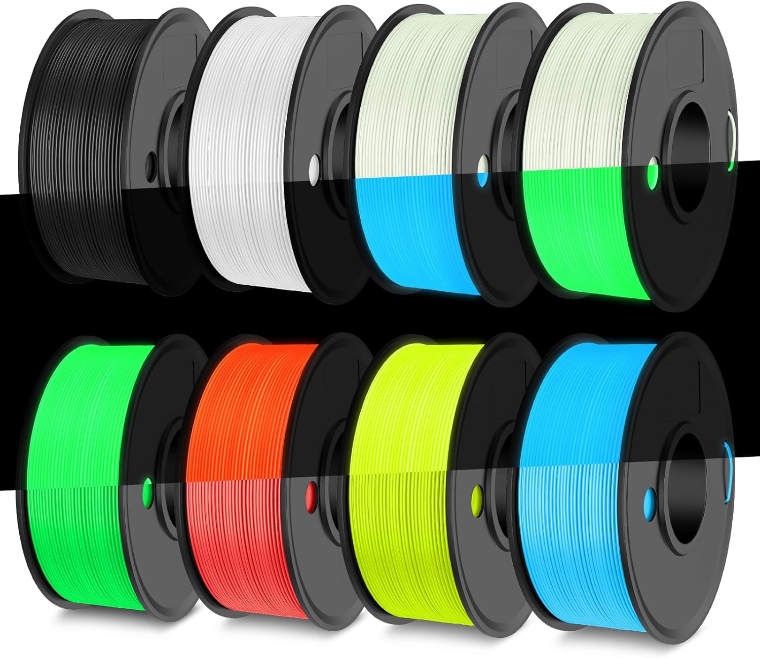 Glow in The Dark PLA Filament Bundle for Creative Projects