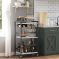 TUTOTAK Bar Cart 3-Tier Wine Cart with Glass Holder - Compact Serving