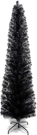 6ft Pencil Christmas Tree Slim Black Artificial Tree - Space-Saving