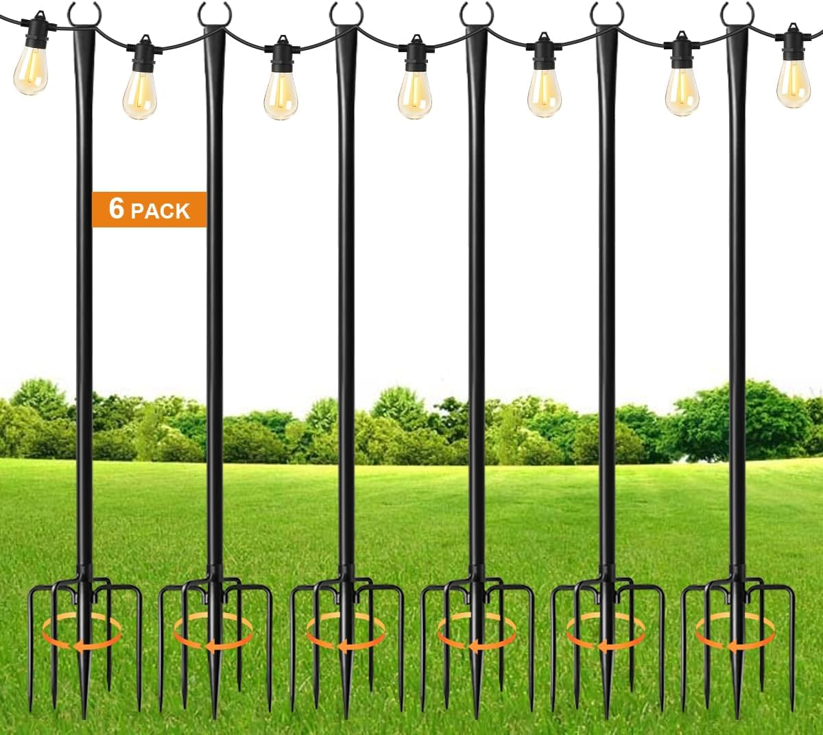 10FT String Light Poles for Outdoor Decor and Parties